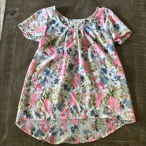 Truth Floral Lace Blouse with Pink and Blue Accents